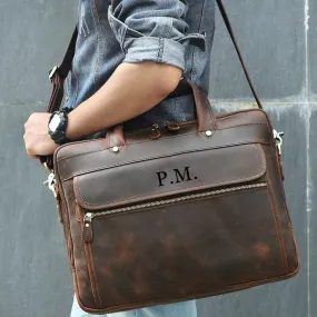 Genuine Leather Briefcase, Messenger Bag, Shoulder Bag, Leather Laptop Bag, Leather Business Bag, Men's Bag