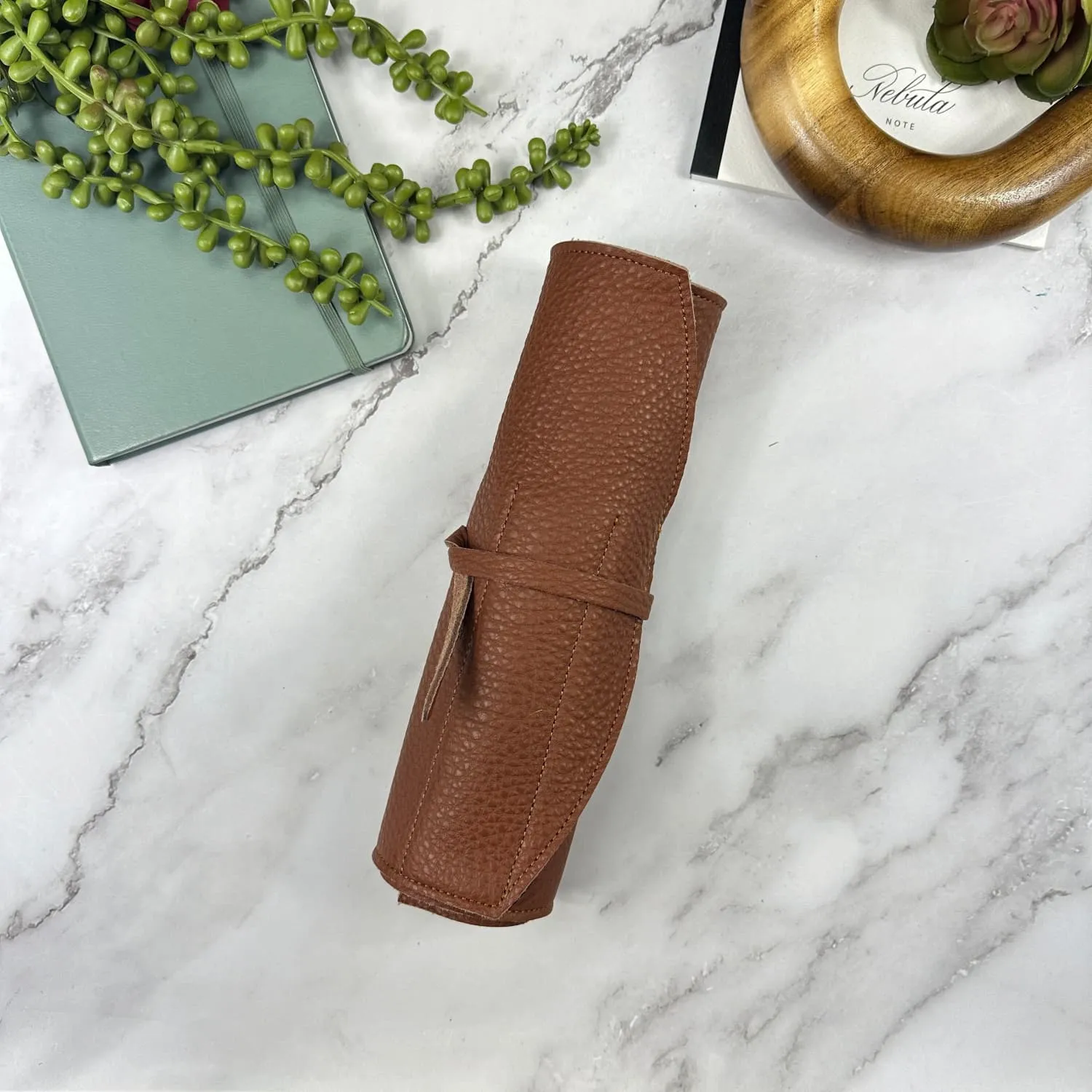 Girologio 10 Pen Roll in Rustic Saddle