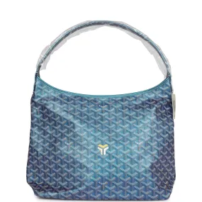 Goyard Goyardine Pearly Blue Boheme PM Hobo Bag Palladium Hardware