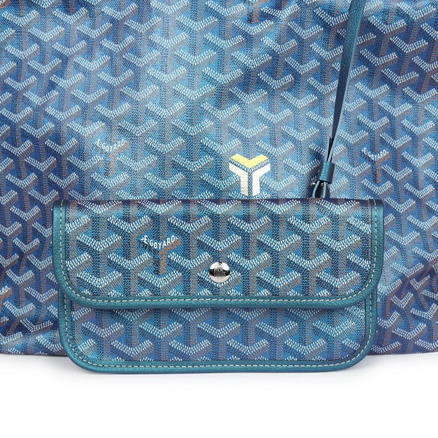 Goyard Goyardine Pearly Blue Boheme PM Hobo Bag Palladium Hardware