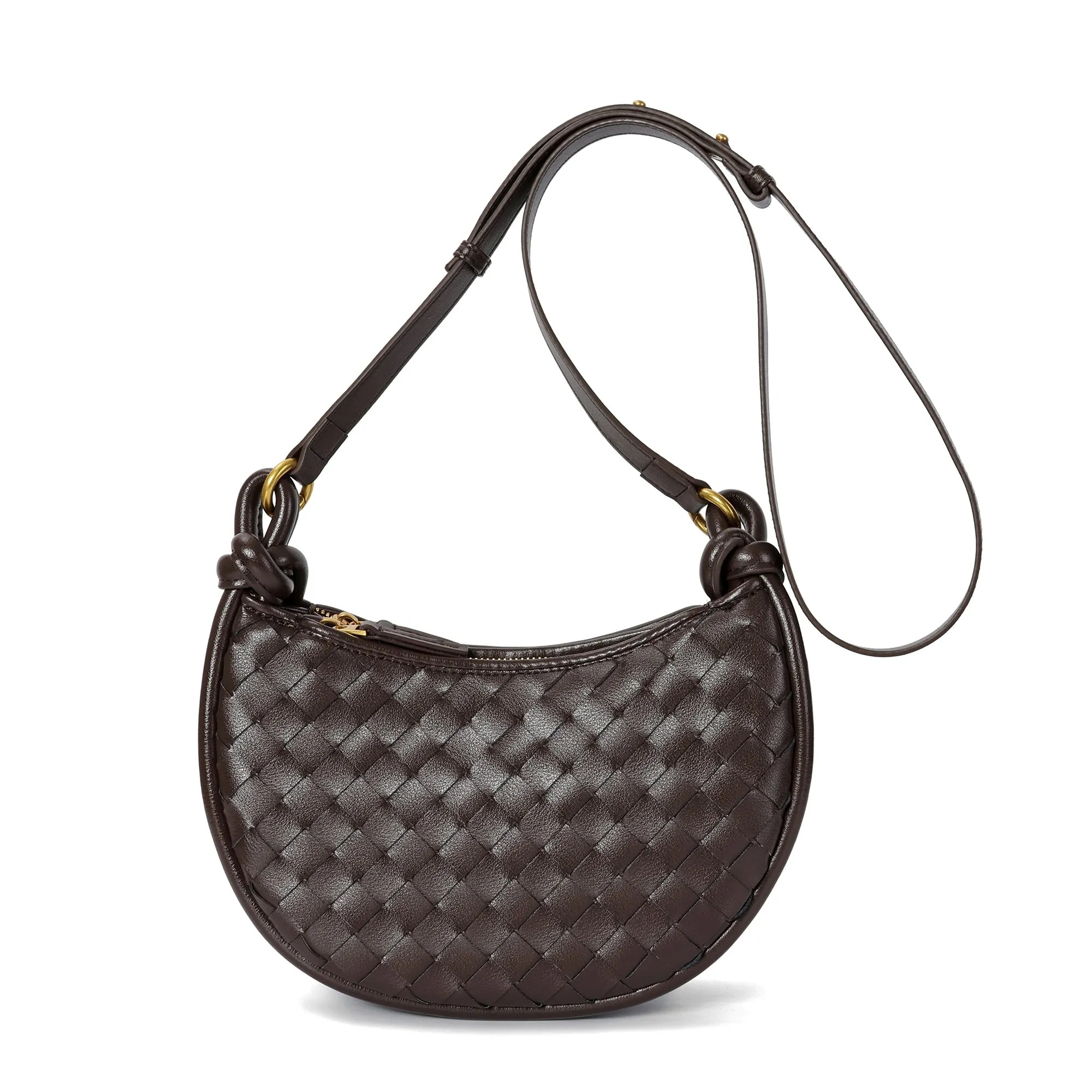 Hand-Woven Leather Messenger/Shoulder Bag