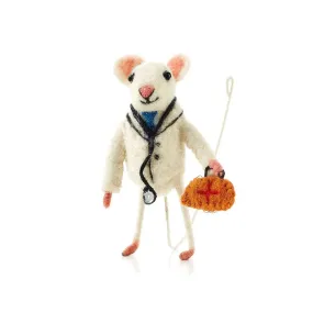 Handcrafted Doctor  Felt Mouse, Nepal