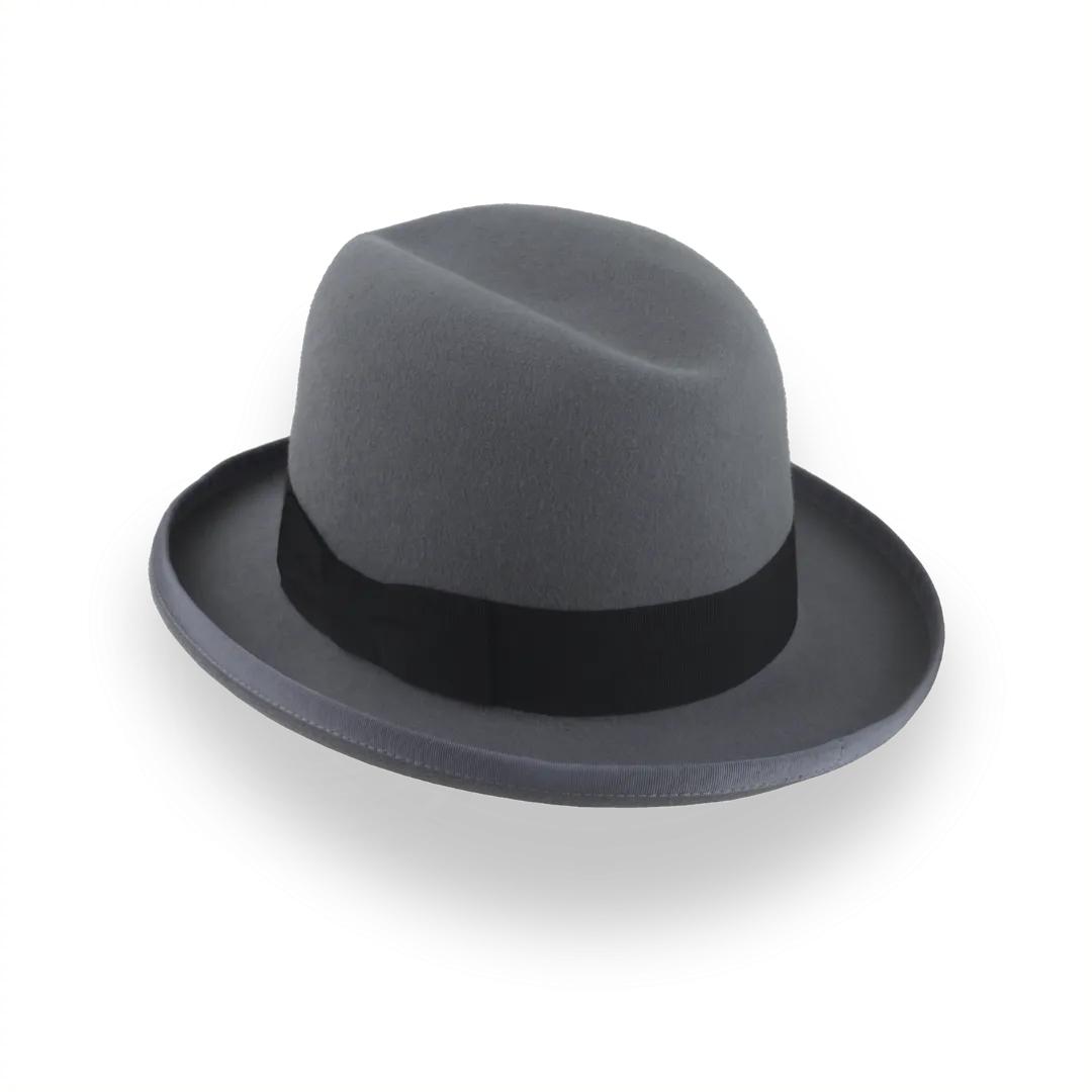 Handcrafted Grey Homburg Hat with Classic Design | The Godfather