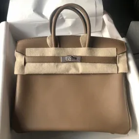 Hermès Birkin 25 Beige de Weimar Veau Jonathan Palladium Hardware PHW