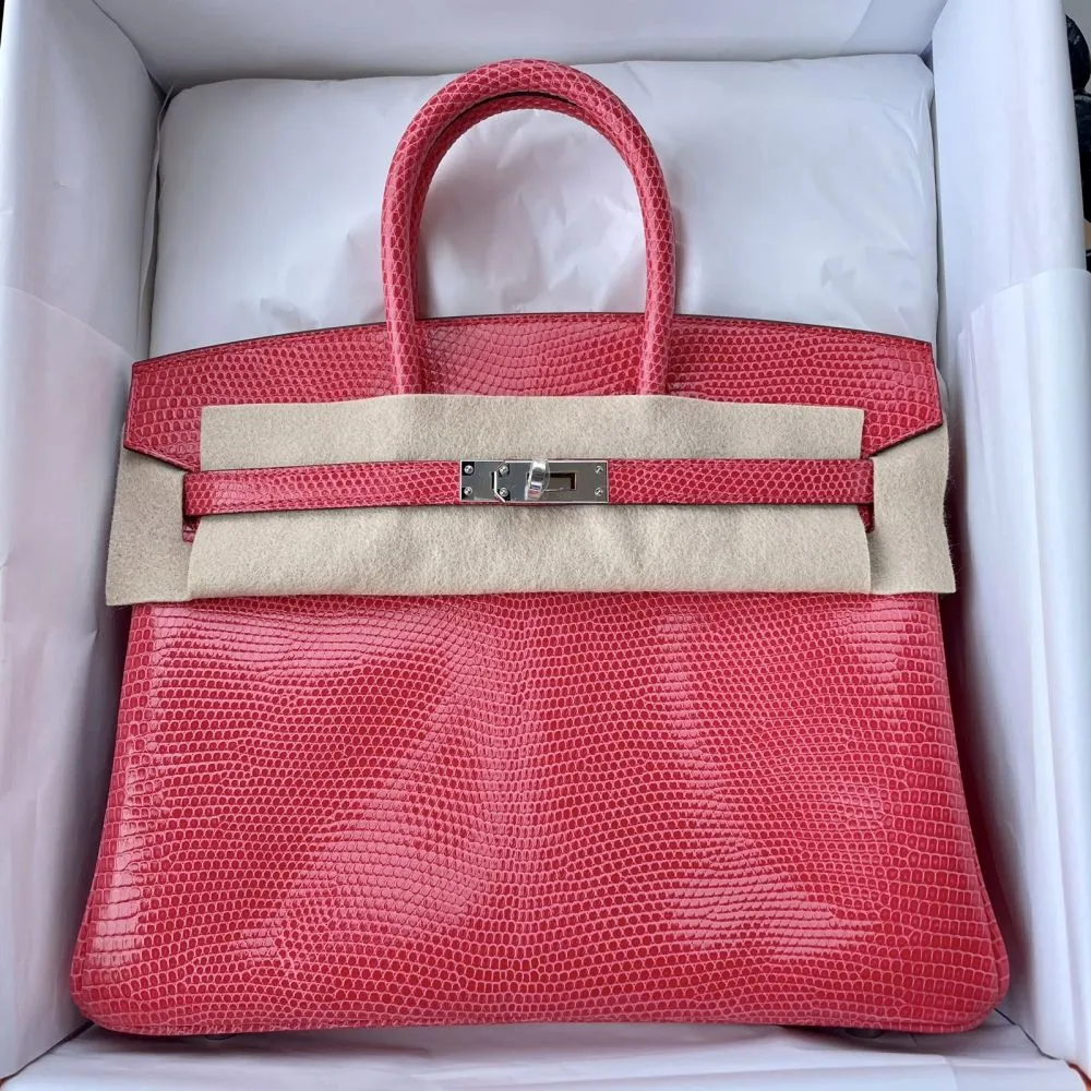 Hermès Birkin 25 Rose Extreme Varanus Niloticus Palladium Hardware PHW