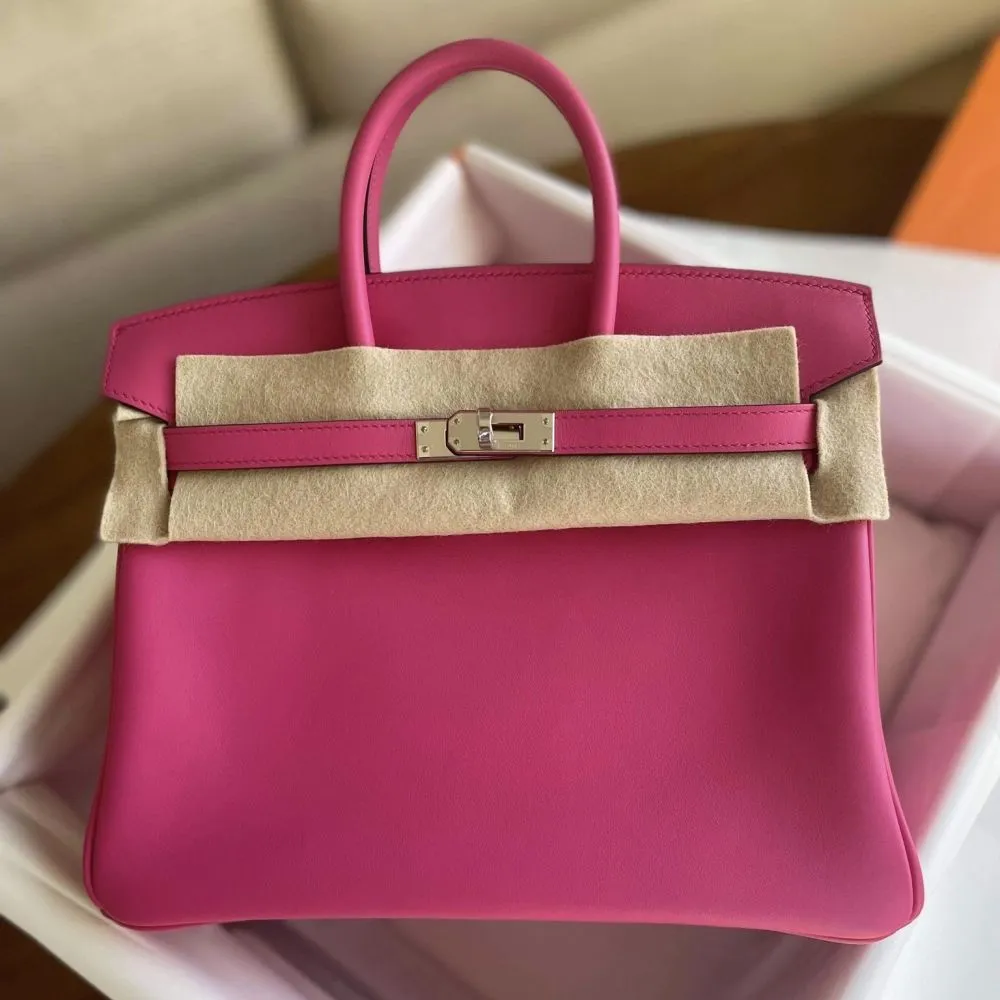 Hermès Birkin 25 Rose Shocking Veau Jonathan Palladium Hardware PHW