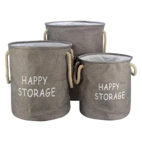 HOKIPO 3 Piece Multipurpose Storage Basket Set (Small, Medium, Large)