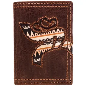 Hooey "Strap" Brown/Aztec Roughy Trifold Wallet - RTF011-BRAZ