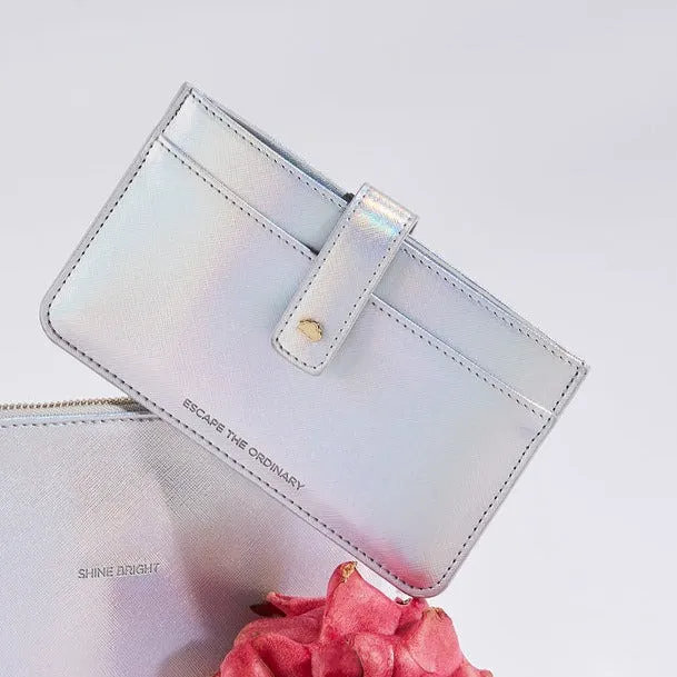 Iridescent Silver Travel Wallet by Estella Bartlett