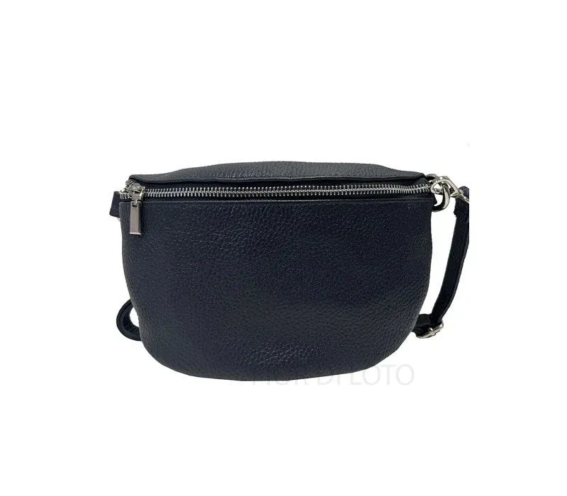 Italian Leather Black Sling Shoulder Bag