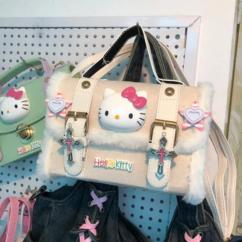 Kawaii Kitty Plush Messenger Bag