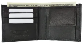 Kid's Leather Bifold Wallet with Coin Pouch and Card Slots 925