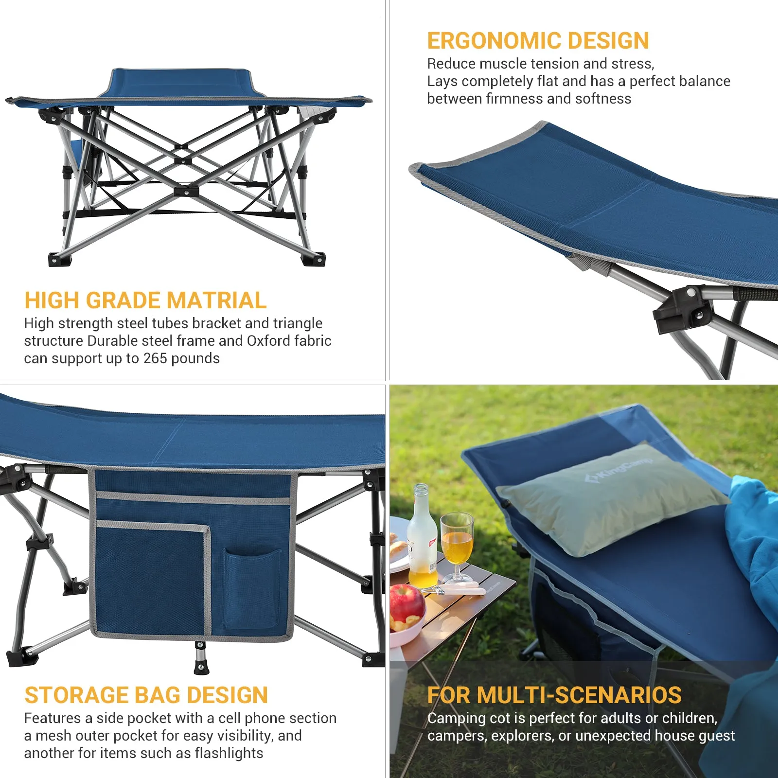 KingCamp Oversized Heavy Duty Camping Cot