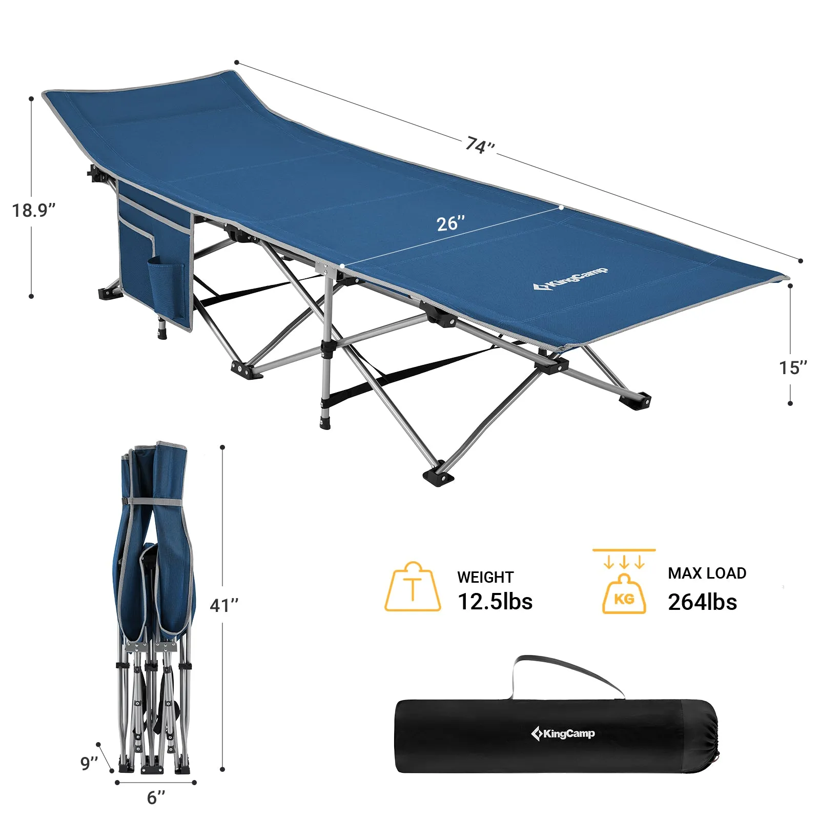 KingCamp Oversized Heavy Duty Camping Cot