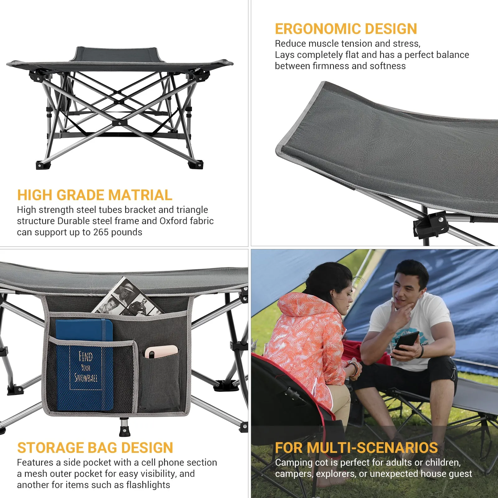 KingCamp Oversized Heavy Duty Camping Cot