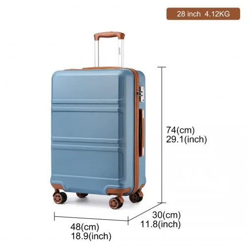 Kono ABS 28" Sculpted Horizontal Design Suitcase - Durable & Stylish Luggage for Travel