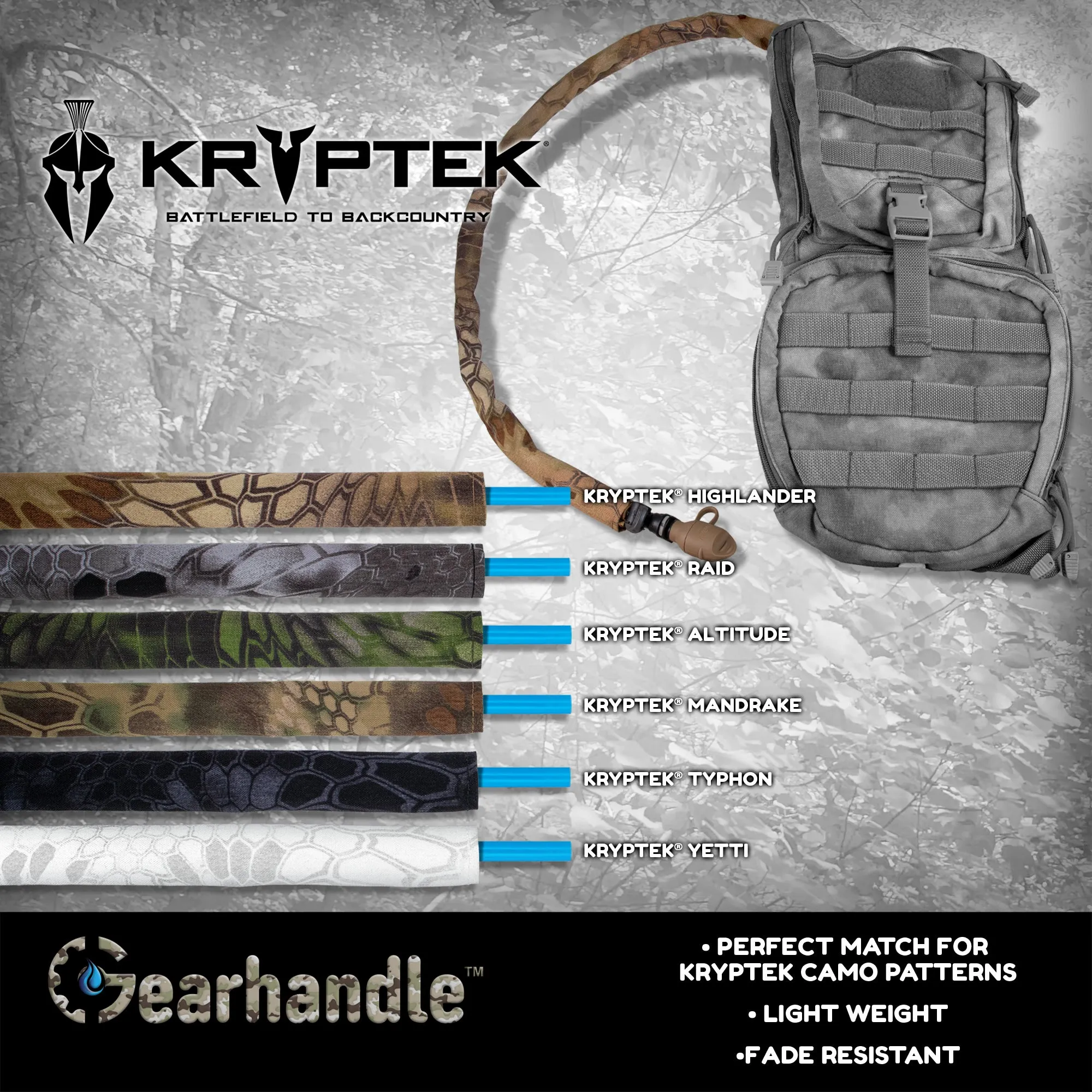 Kryptek Highlander Non Insulated Drink Tube Sleeve