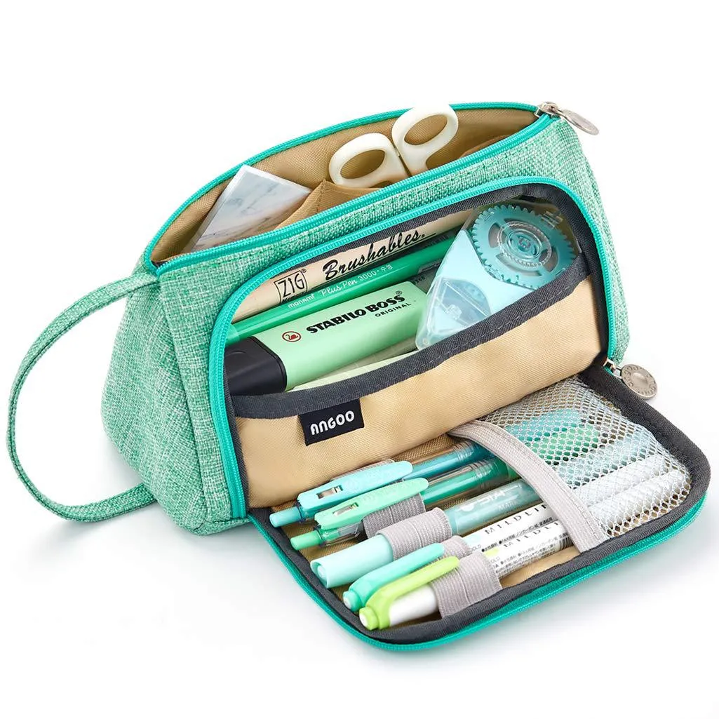 Large Capacity Multifunctional Cotton and Linen Student Stationery Pencil Bag Can Be Cosmetic Bag