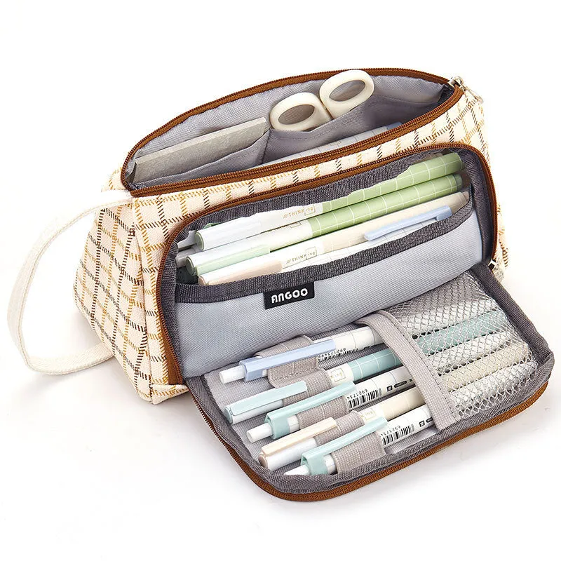 Large Capacity Multifunctional Cotton and Linen Student Stationery Pencil Bag Can Be Cosmetic Bag