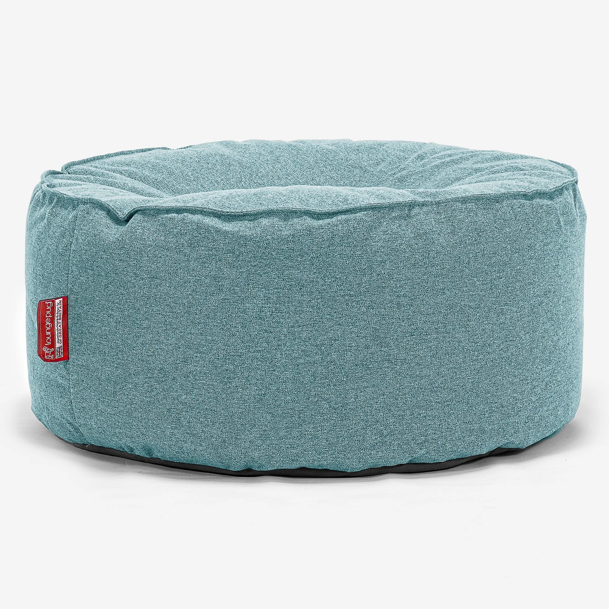 Large Round Pouffe - Interalli Wool Aqua