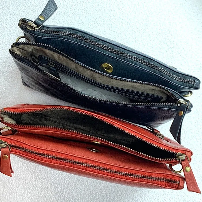 LEATHER CROSS BODY SMALL RED