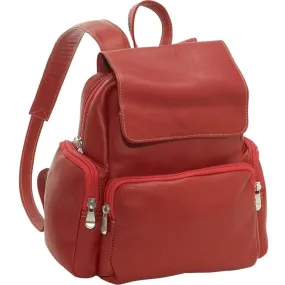 LeDonne Leather Womens Multi Pocket Backpack