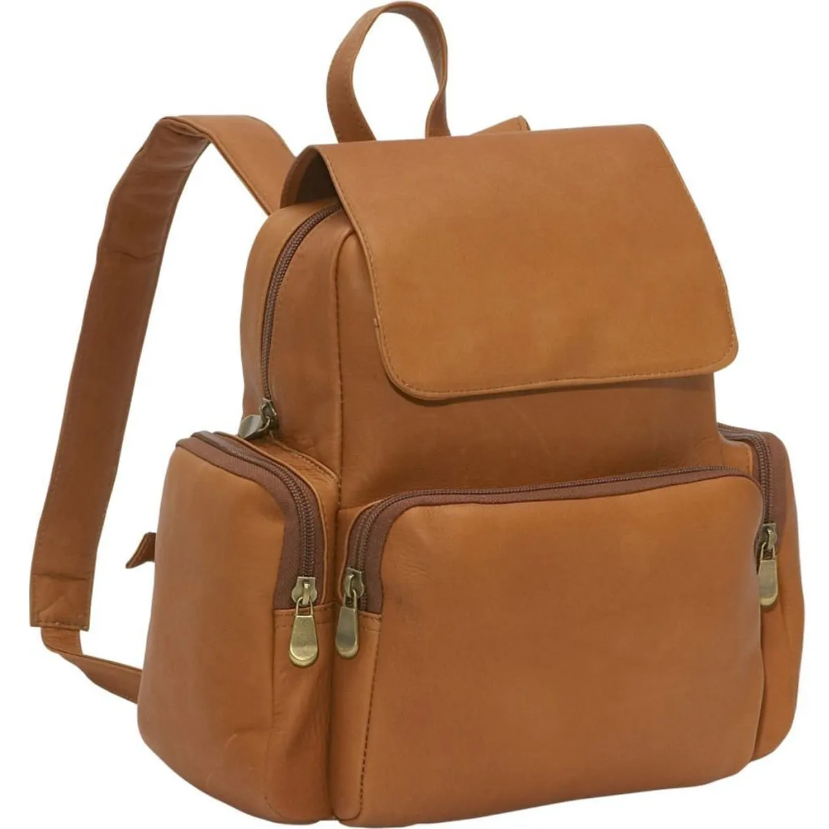 LeDonne Leather Womens Multi Pocket Backpack