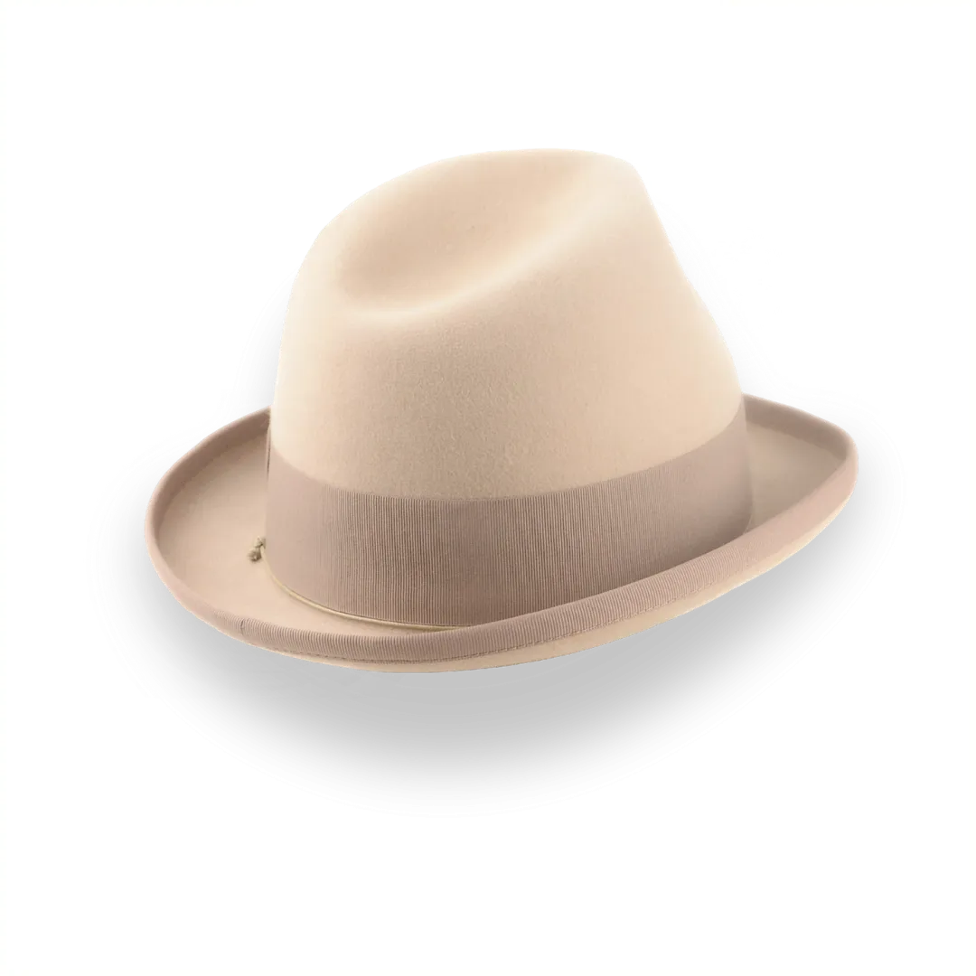 Light Camel Vintage Style Homburg Hat for Men | The Phaeton