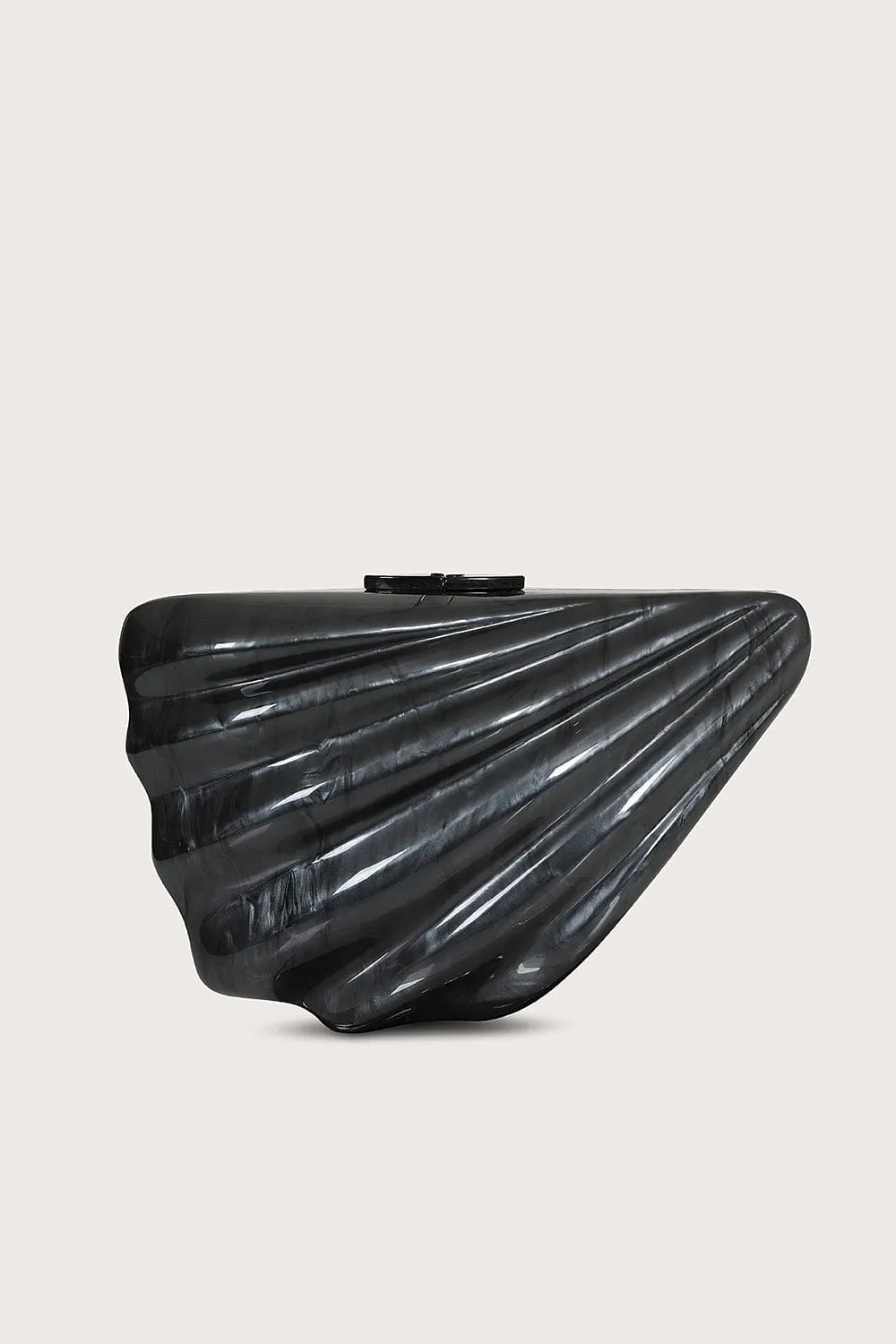 LOTTIE Acrylic Shell Clutch Bag in Black