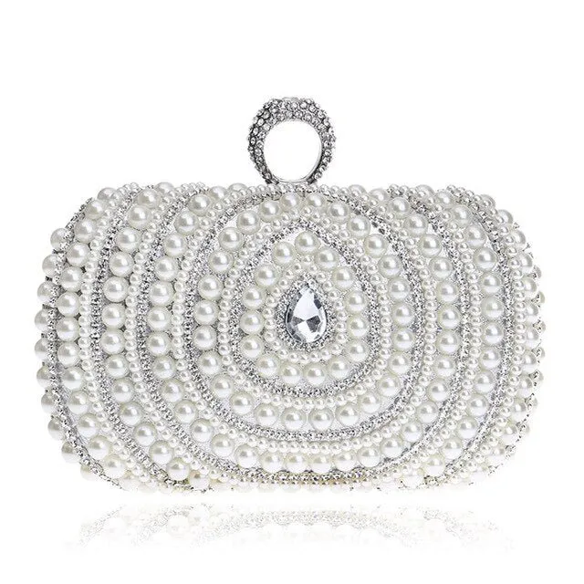 Luxy Moon Bridal Clutch Bag Beaded Diamonds