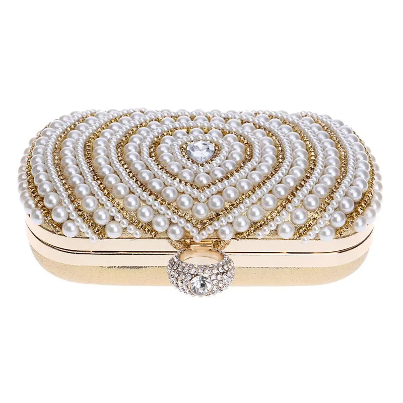 Luxy Moon Bridal Clutch Bag Beaded Diamonds