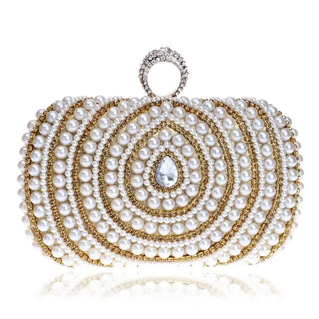 Luxy Moon Bridal Clutch Bag Beaded Diamonds