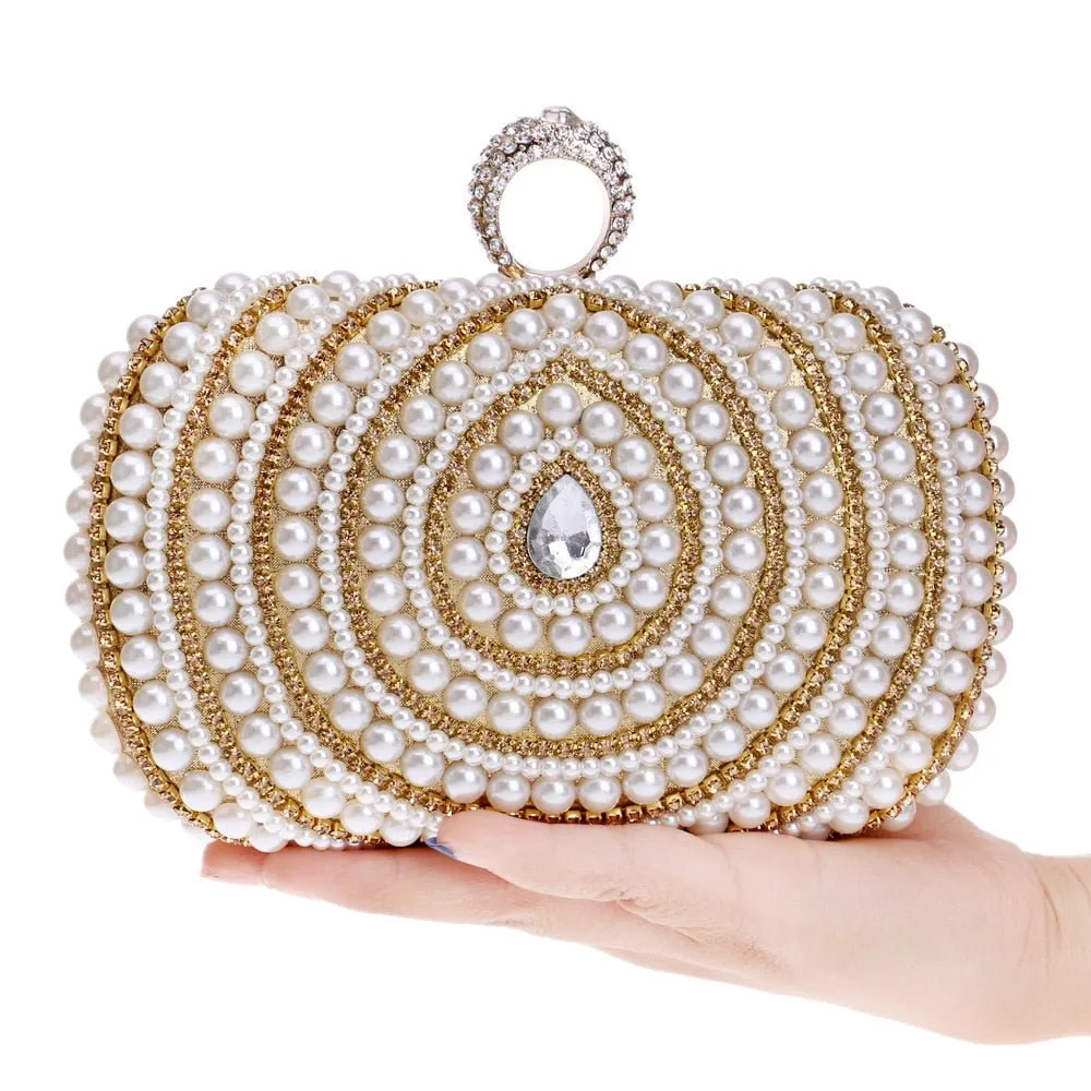 Luxy Moon Bridal Clutch Bag Beaded Diamonds