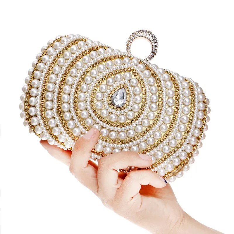 Luxy Moon Bridal Clutch Bag Beaded Diamonds