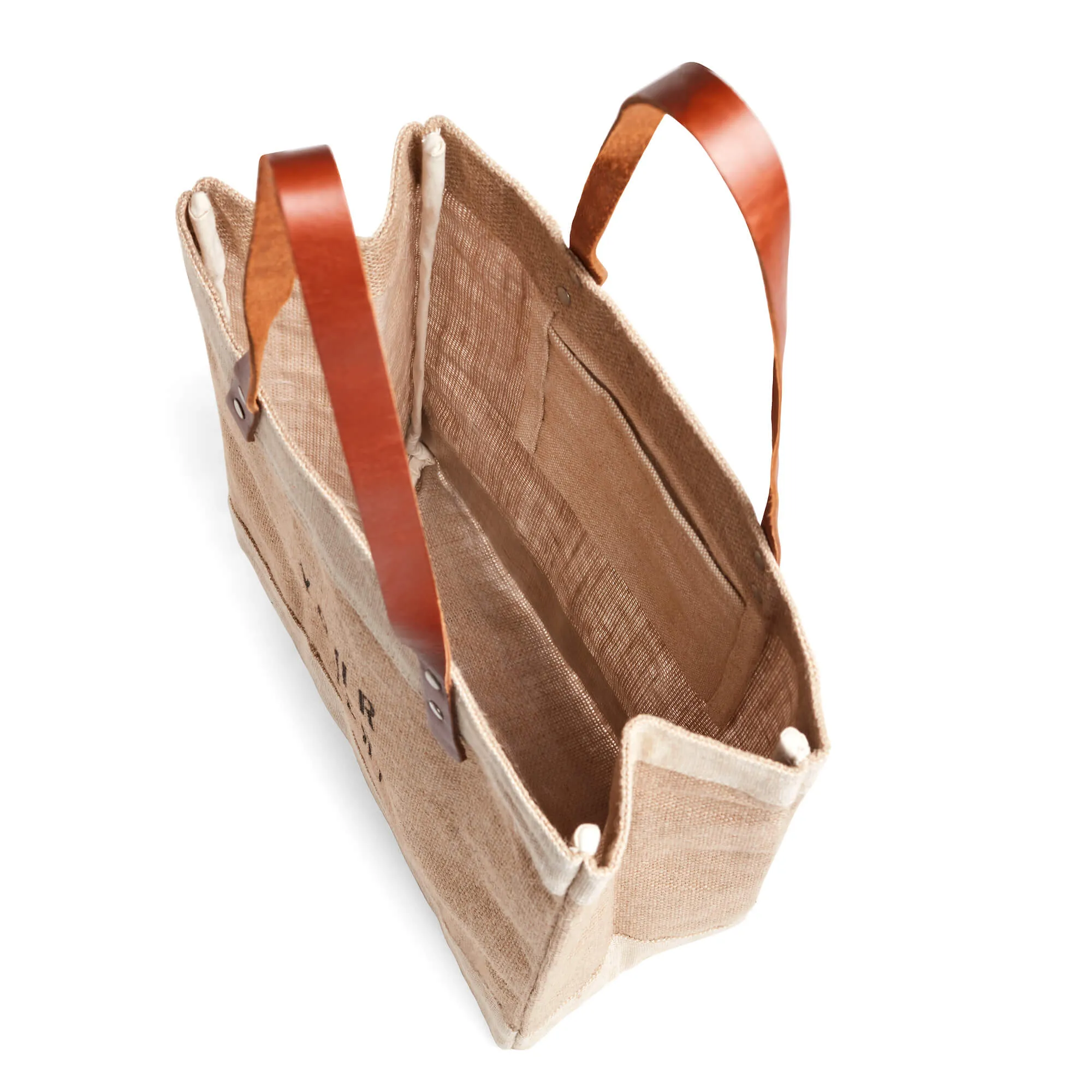 Market Tote in Natural with Large Ecru Monogram