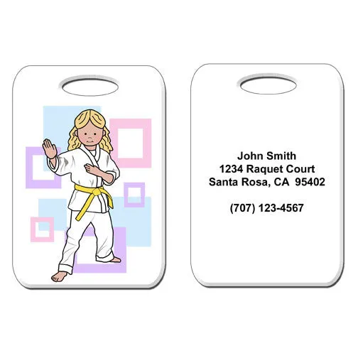 Martial Arts or Karate Kid Bag Tag - Girl