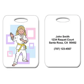 Martial Arts or Karate Kid Bag Tag - Girl