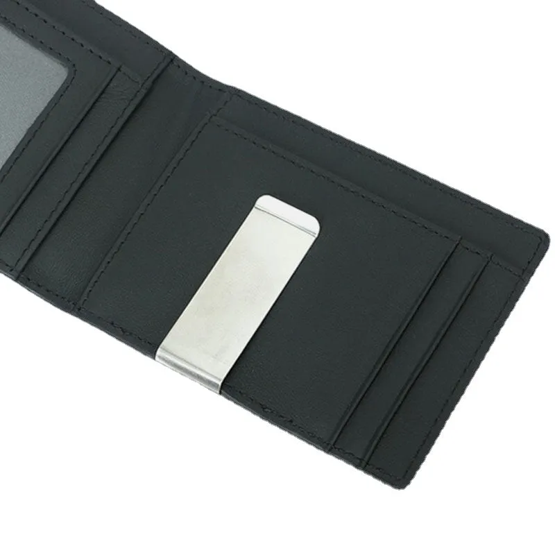 Men Multifunction Business RFID Carbon Fiber US Dollar Clip Card Trade Short Multi-card Slots Wallet