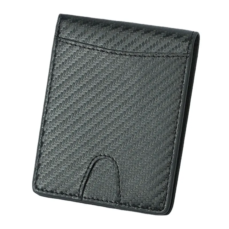 Men Multifunction Business RFID Carbon Fiber US Dollar Clip Card Trade Short Multi-card Slots Wallet