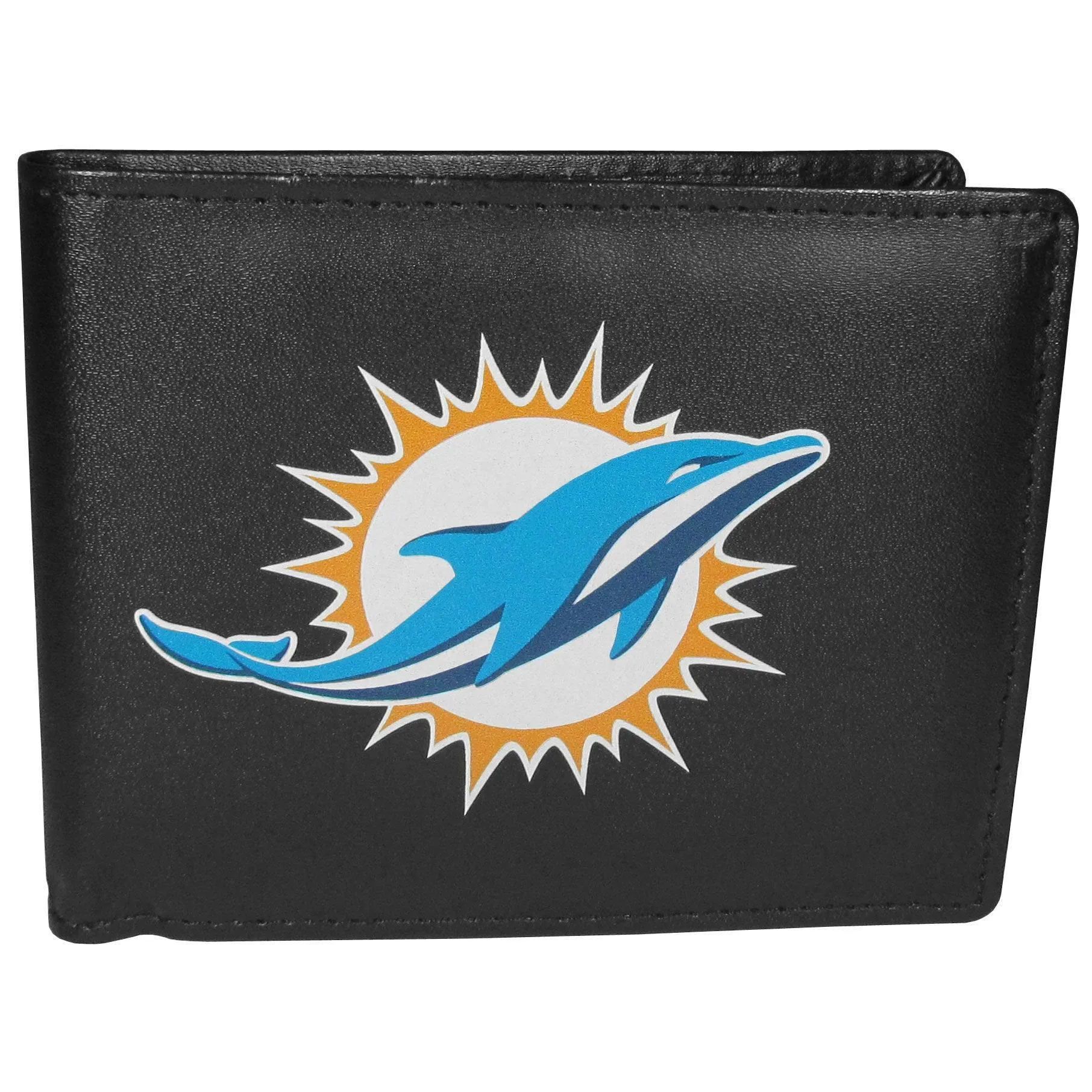 Miami Dolphins Leather Bi-fold Wallet, Large Logo