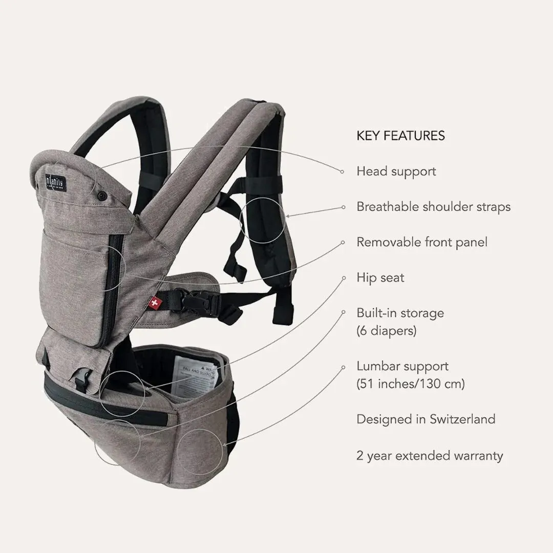 Miamily Hipster Plus Baby Carrier - Stone Grey