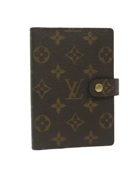 Monogram Canvas Day Planner Cover with Button Clasp