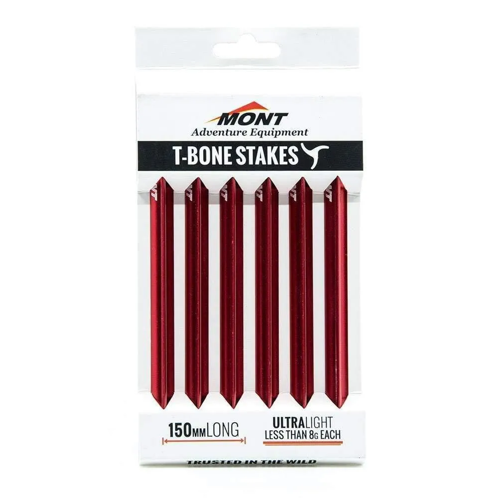 Mont T-Bone Stake Tent Pegs - 6Pk