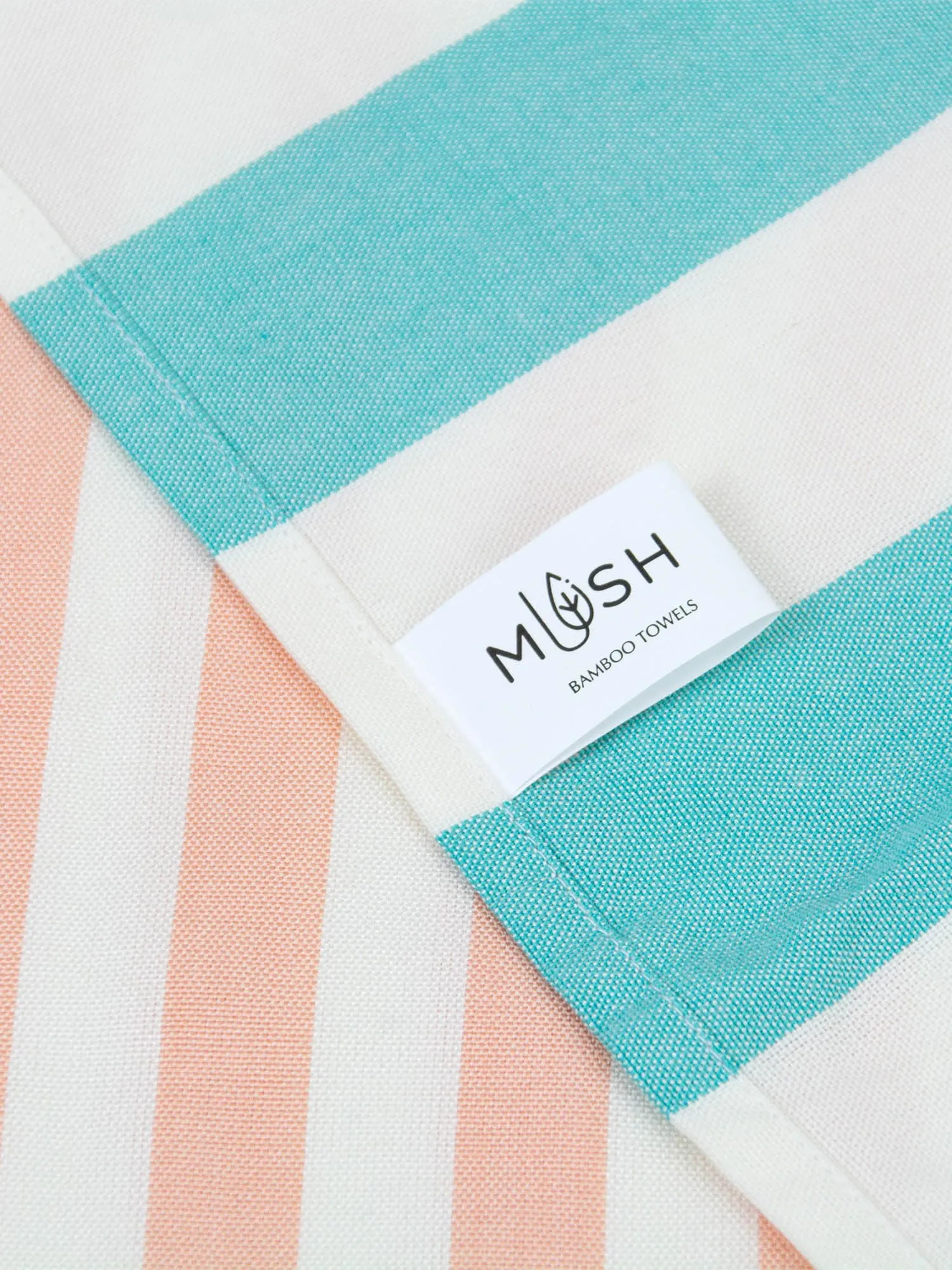 Mush 100% Bamboo Extra Large Cabana Style Turkish Towel - (90 X 160 Cms) - Ideal for Beach, Bath, Pool, Gym, Dress Towel Etc (Peach Aqua & Light Green Grey XL-2)