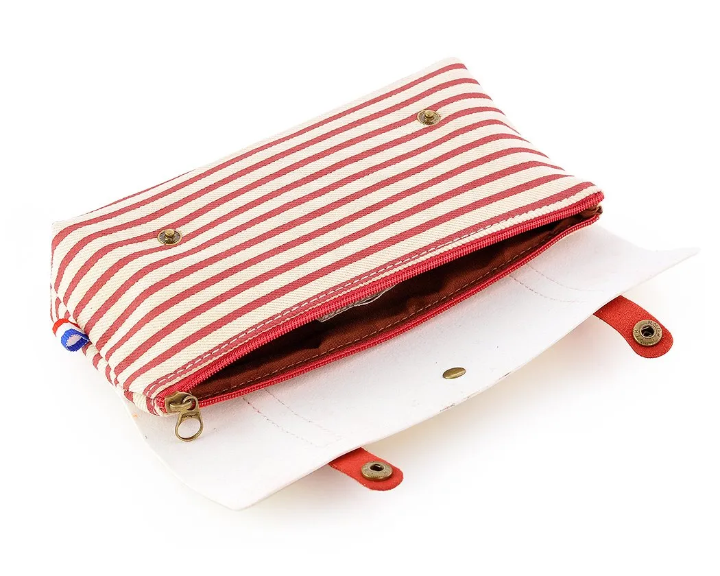 Navy Style Pen and Pencil Case - Red