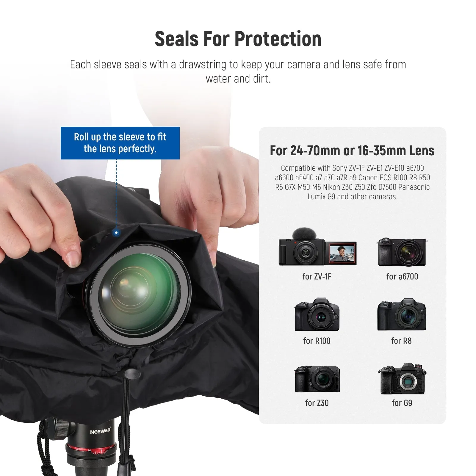 NEEWER PB008 Mini Waterproof Nylon Camera Rain Cover