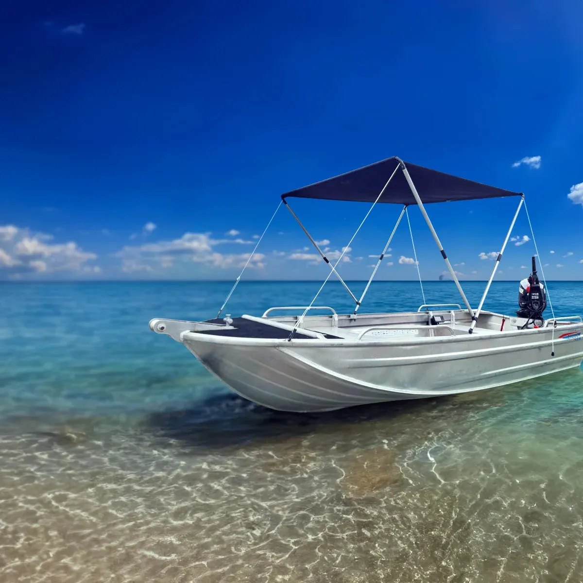 Oceansouth Roof Topper Foldable 2 Bow Bimini Top. BLUE COLOR Only