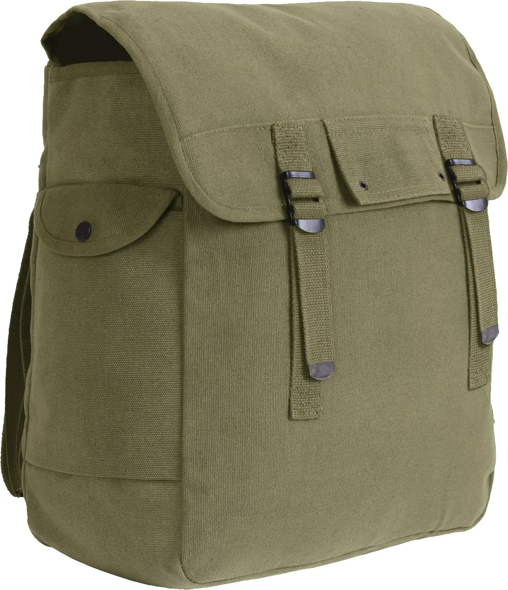 Olive Drab Large Canvas Musette Bag Military Army Camping Tactical Heavy Duty 15"x15"x5"