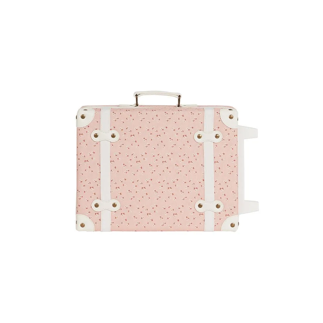 Olli Ella See-Ya Suitcase - Pink Daisies