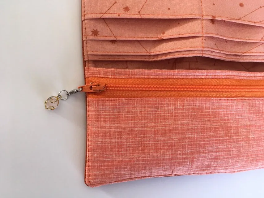 Orange and Tropical Floral Cork Wallet Women's Wallet, Slimline Wallet, Vegan Wallet